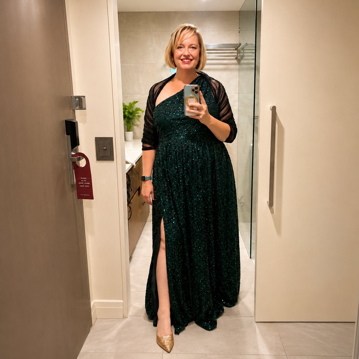 Mel dressed up for a gala evening