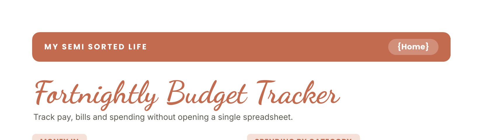 Fortnightly Budget Tracker preview