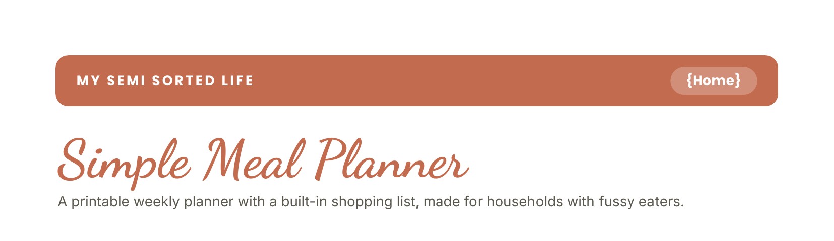 Simple Meal Planner preview
