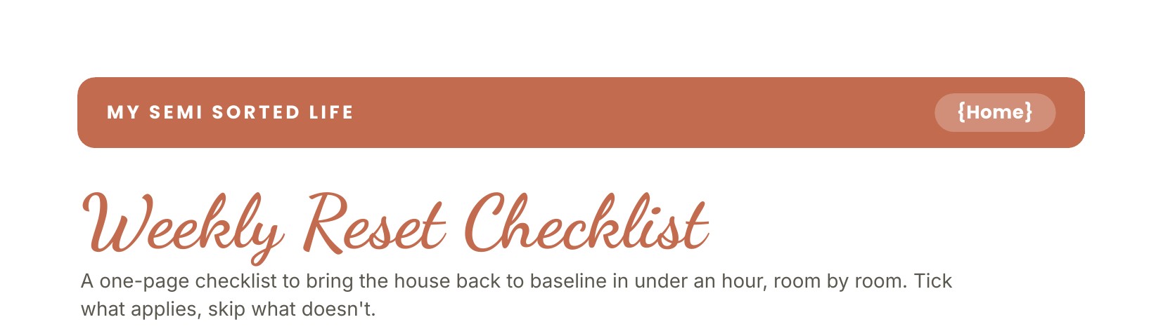 Weekly Reset Checklist preview